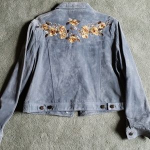 NWT Brandon Thomas Sz M blue suede jacket